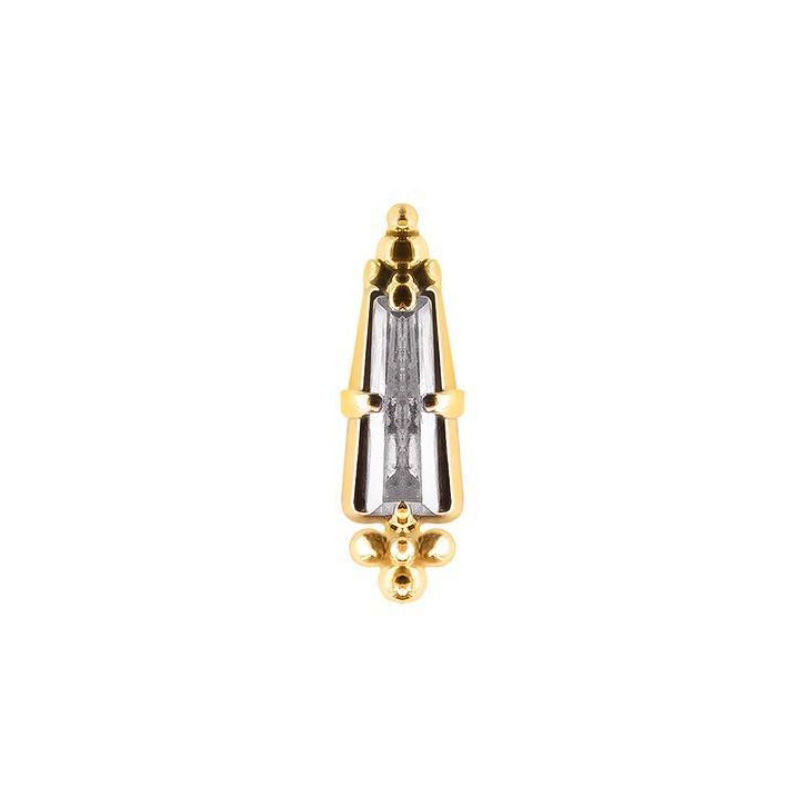 14K Gold Prong Set Quartz Jewelled Attachment (For 1.2 Internally Threaded Jewelry) Sfere e Componenti