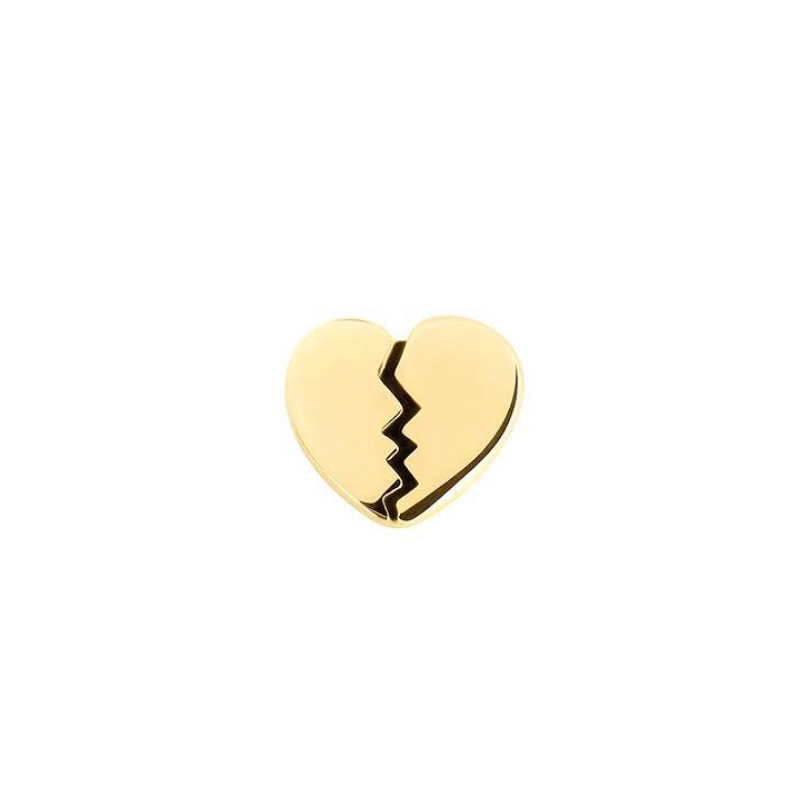 14K Gold Broken Heart Attachment (For 1.6 Internally Threaded Jewelry) Sfere e Componenti