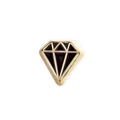 14K Gold Diamond Shape Attachment (For 1.6 Internally Threaded Jewelry) Sfere e Componenti
