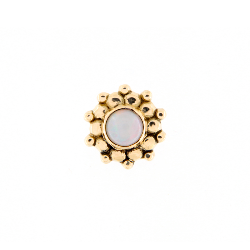 14K Gold Attachment with Opal (For Internally Threaded Jewelry) Sfere e Componenti