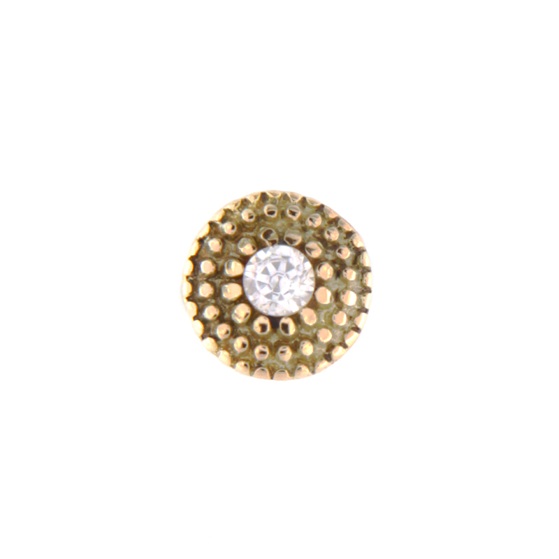 14K Gold Attachment with Swarovski Crystal (For 1.2mm Internally Threaded Jewelry) Sfere e Componenti
