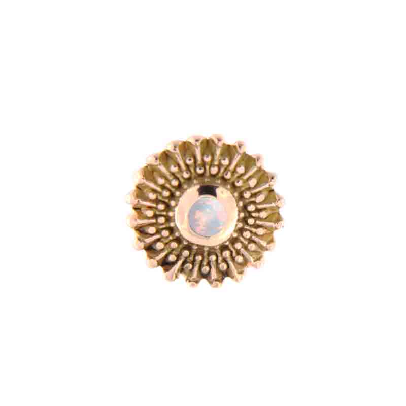 14K Gold Attachment with Opal (For 1.2mm Internally Threaded Jewelry) Sfere e Componenti