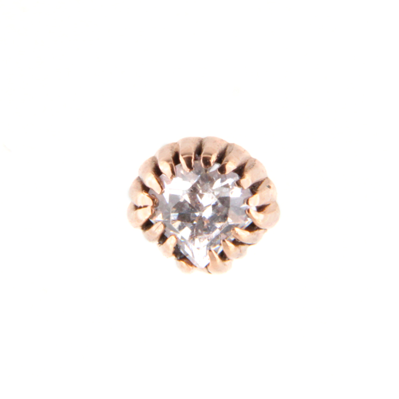 14K Gold Attachment with Swarovski Crystal (For 1.2mm Internally Threaded Jewelry) Sfere e Componenti