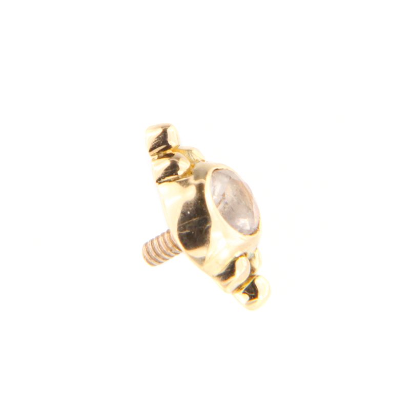 14K Gold Attachment with Swarovski Crystal (For 1.2mm Internally Threaded Jewelry) Sfere e Componenti