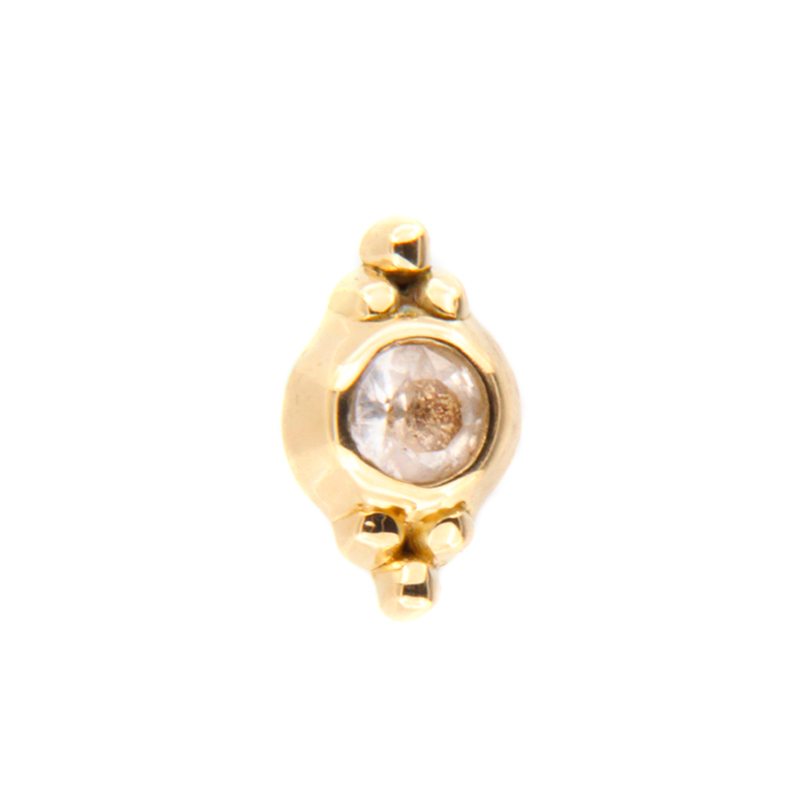 14K Gold Attachment with Swarovski Crystal (For 1.2mm Internally Threaded Jewelry) Sfere e Componenti