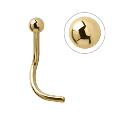 18k Gold Nose Stud Ball Nostril e Cerchi