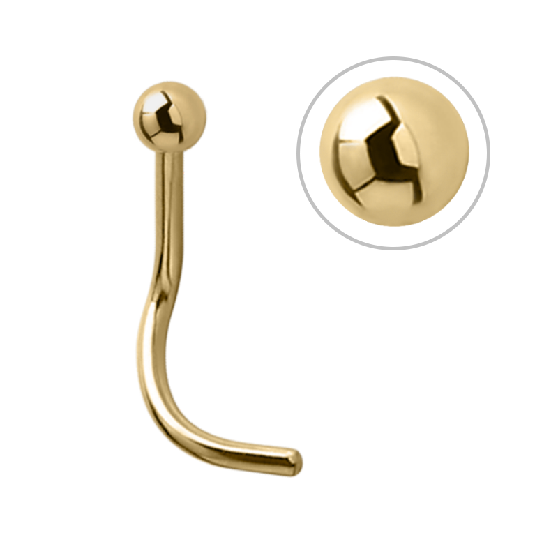 18k Gold Nose Stud Ball Nostril e Cerchi