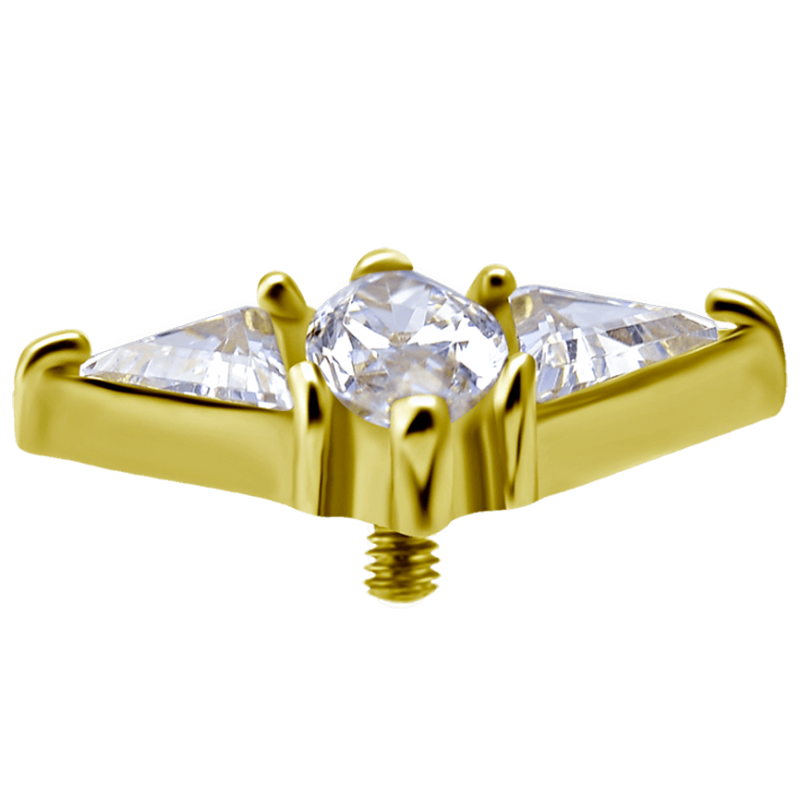 18K Gold Attachment with Swarovski Crystal (For 1.2mm Internally Threaded Jewelry) Sfere e Componenti