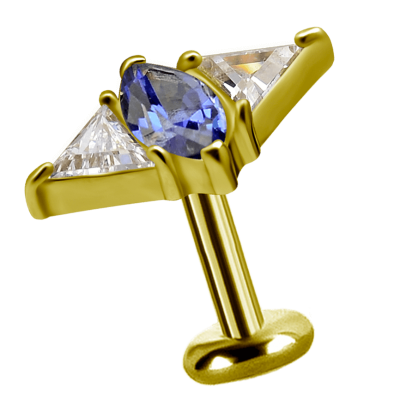 18K Gold Attachment with Swarovski Crystal (For 1.2mm Internally Threaded Jewelry) Sfere e Componenti