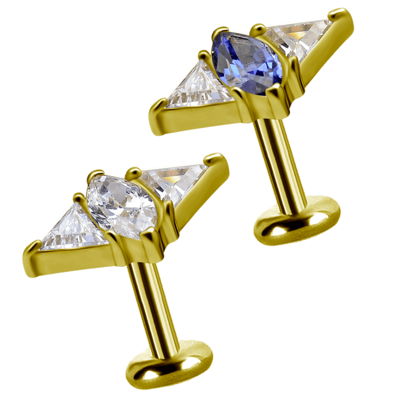 18K Gold Attachment with Swarovski Crystal (For 1.2mm Internally Threaded Jewelry) Sfere e Componenti