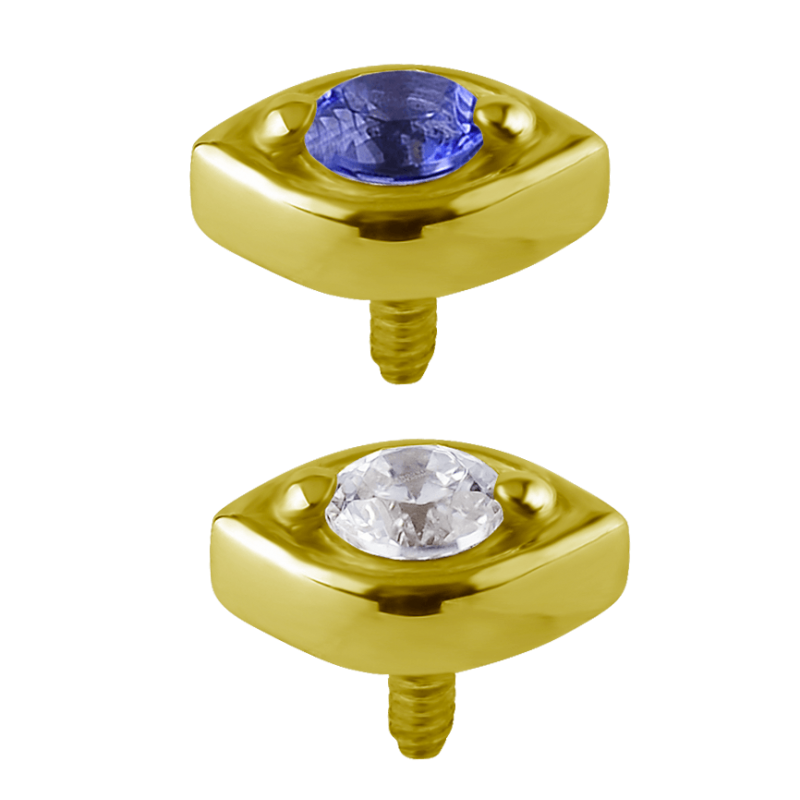 18K Gold Attachment with Swarovski Crystal (For 1.2mm Internally Threaded Jewelry) Sfere e Componenti