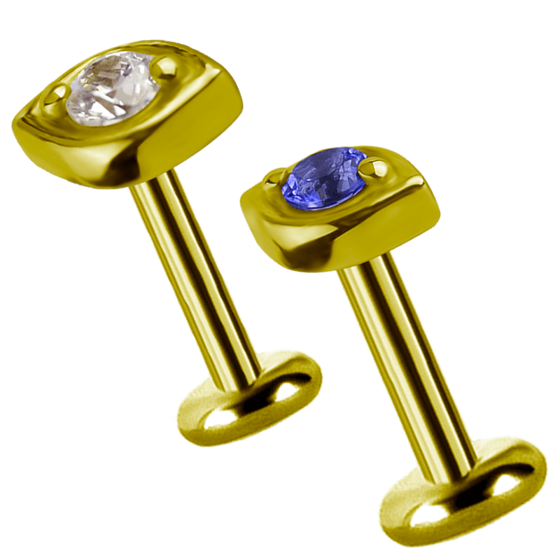 18K Gold Attachment with Swarovski Crystal (For 1.2mm Internally Threaded Jewelry) Sfere e Componenti