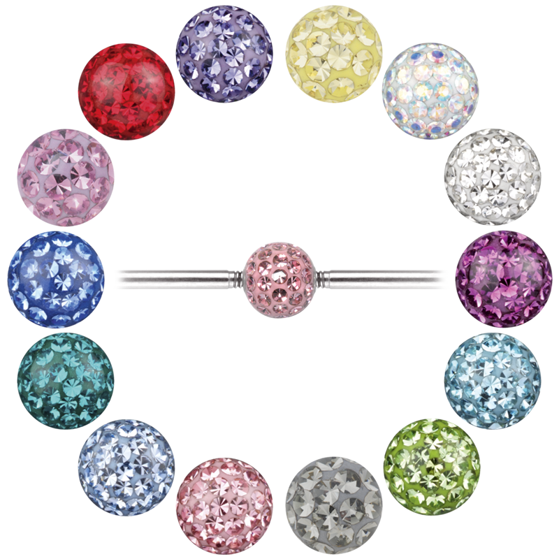 Double Threaded Crystal Ball Orecchio