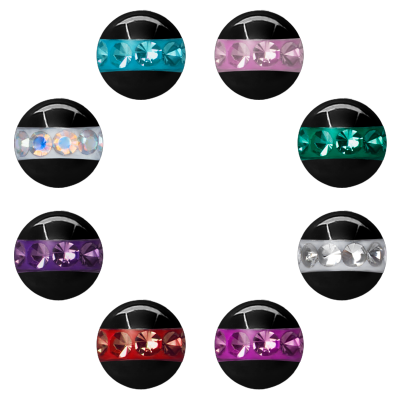 Steel Orbit Crystal Ball with Casting Jewelled Sfere e Componenti