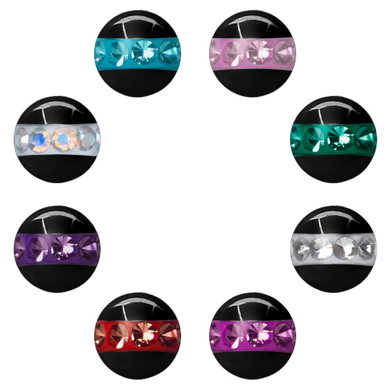 Steel Orbit Crystal Ball with Casting Jewelled Sfere e Componenti