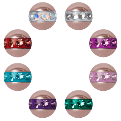 Rose Steel Orbit Crystal Ball with Casting Jewelled Sfere e Componenti