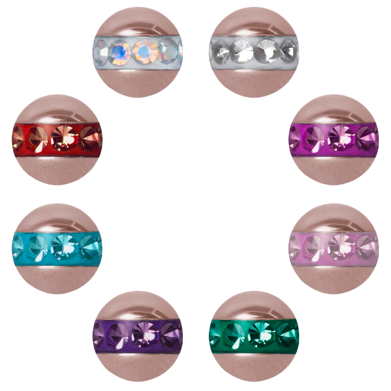 Rose Steel Orbit Crystal Ball with Casting Jewelled Sfere e Componenti