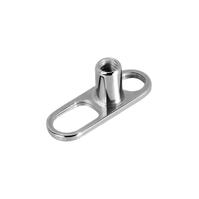 Titanium 2 Holes Dermal Anchor Base (1.2mm Internal Threaded) Microdermal, Skin Diver & Surface Bar