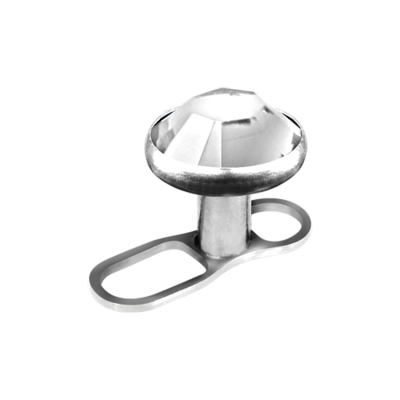 Titanium Open Style Dermal Anchor with Jewelled Disc (1.2mm Internal Thread) Microdermal, Skin Diver & Surface Bar