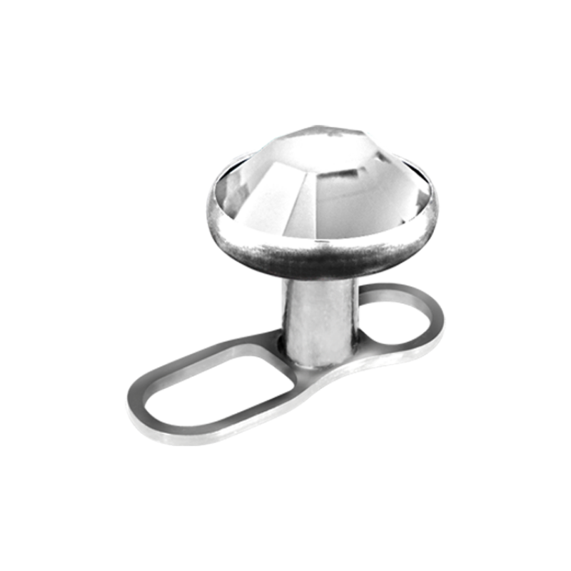 Titanium Open Style Dermal Anchor with Jewelled Disc (1.2mm Internal Thread) Microdermal, Skin Diver & Surface Bar