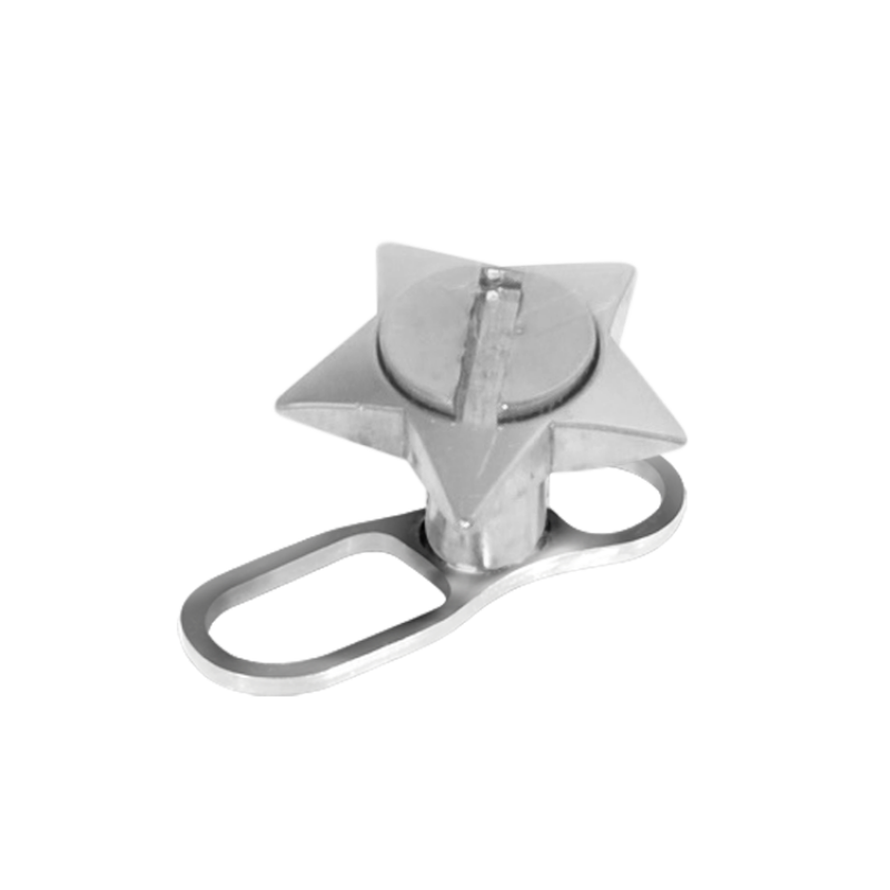 Titanium Open Style Dermal Anchor with Star Turnable (1.2mm Internal Thread) Microdermal, Skin Diver & Surface Bar