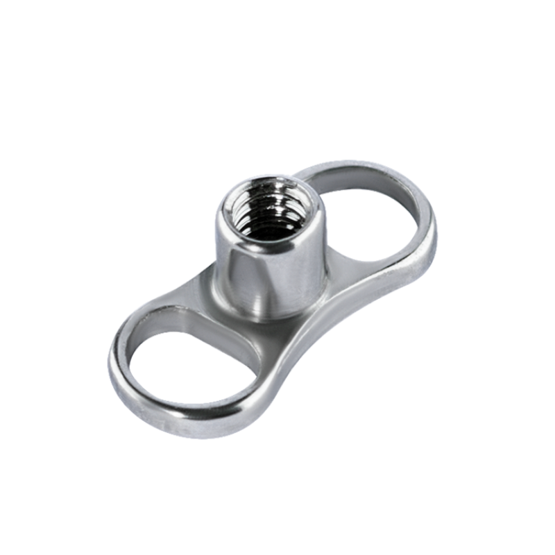 Titanium Two Symetric Holes Dermal Anchor Base (1.2mm Internal Thread) Microdermal, Skin Diver & Surface Bar