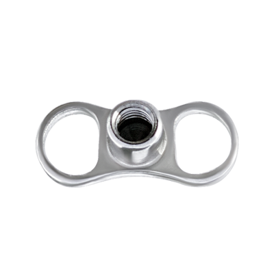 Titanium Two Symetric Holes Dermal Anchor Base (1.2mm Internal Thread) Microdermal, Skin Diver & Surface Bar