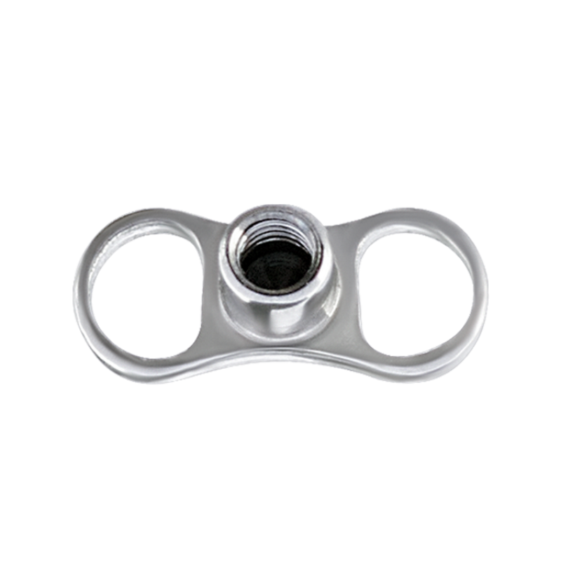 Titanium Two Symetric Holes Dermal Anchor Base (1.2mm Internal Thread) Microdermal, Skin Diver & Surface Bar