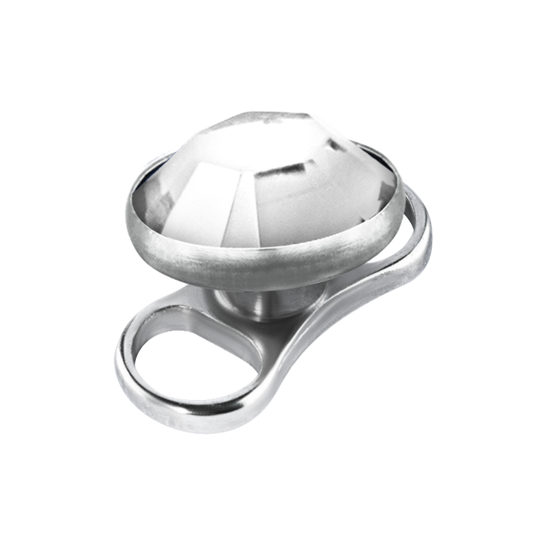 Titanium Two Symetric Holes Dermal Anchor with Jewelled Disc (1.2mm Internal Threaded) Microdermal, Skin Diver & Surface Bar