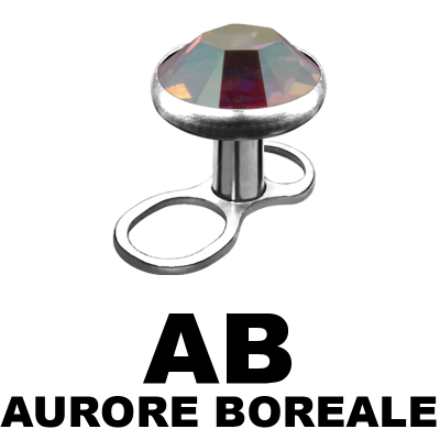 Titanium Microdermal Anchor with 3.0/4.0mm Jewelled Disk (0.8mm Internally Thread)