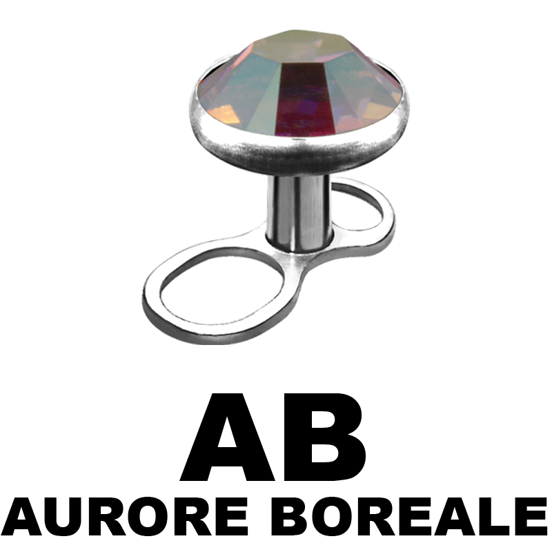 Titanium Microdermal Anchor with 3.0/4.0mm Jewelled Disk (0.8mm Internally Thread)