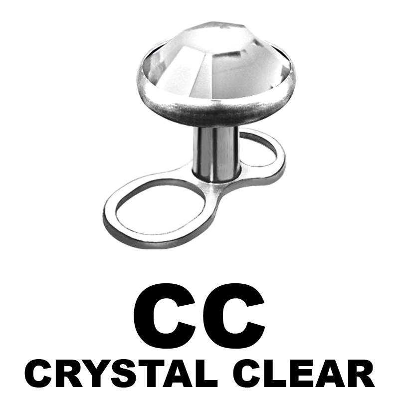 Titanium Microdermal Anchor with 3.0/4.0mm Jewelled Disk (0.8mm Internally Thread)