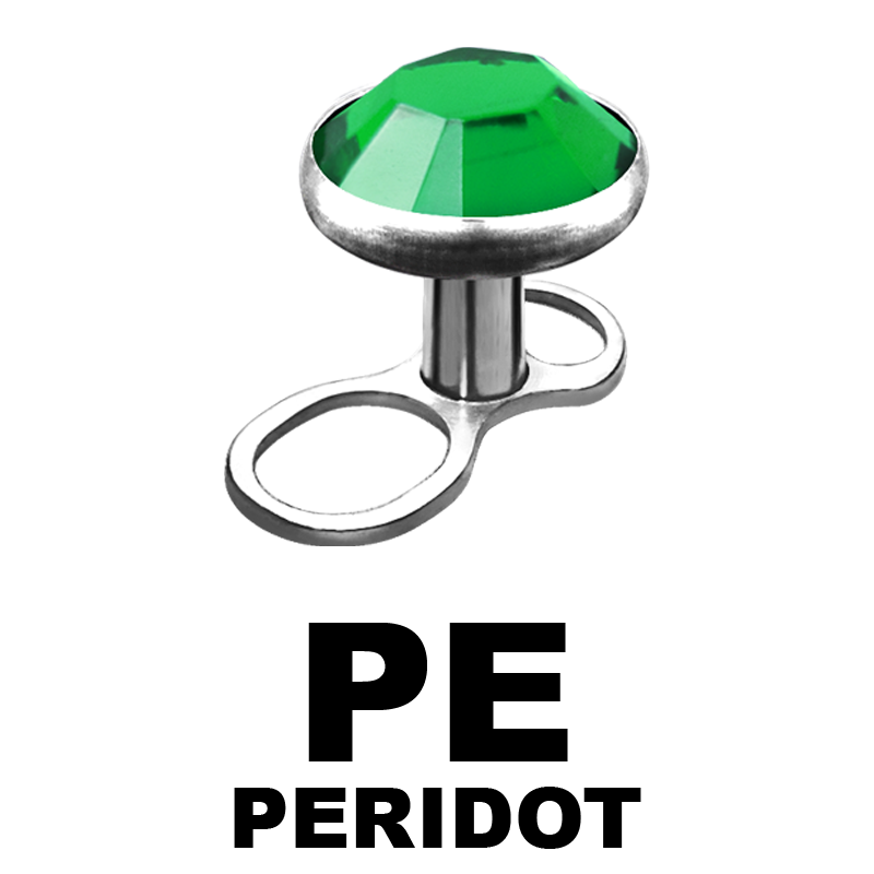 Titanium Microdermal Anchor with 3.0/4.0mm Jewelled Disk (0.8mm Internally Thread)