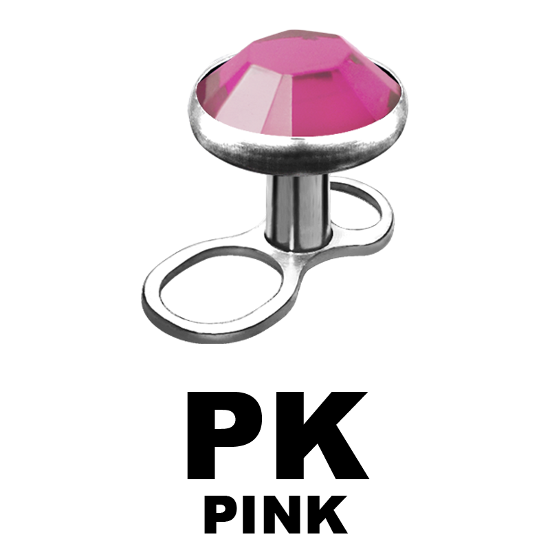 Titanium Microdermal Anchor with 3.0/4.0mm Jewelled Disk (0.8mm Internally Thread)