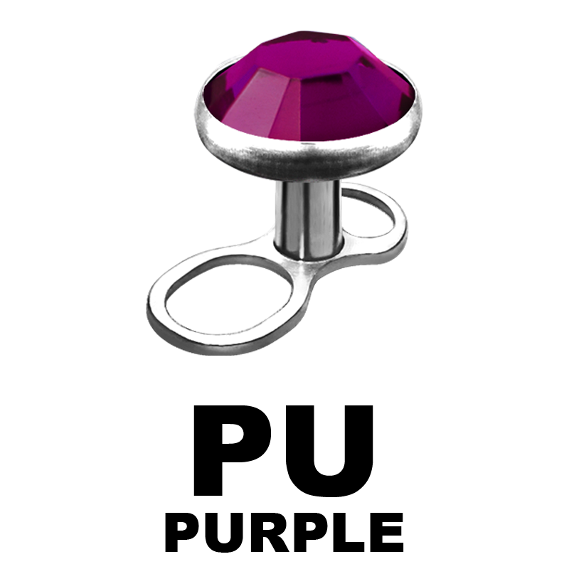 Titanium Microdermal Anchor with 3.0/4.0mm Jewelled Disk (0.8mm Internally Thread)