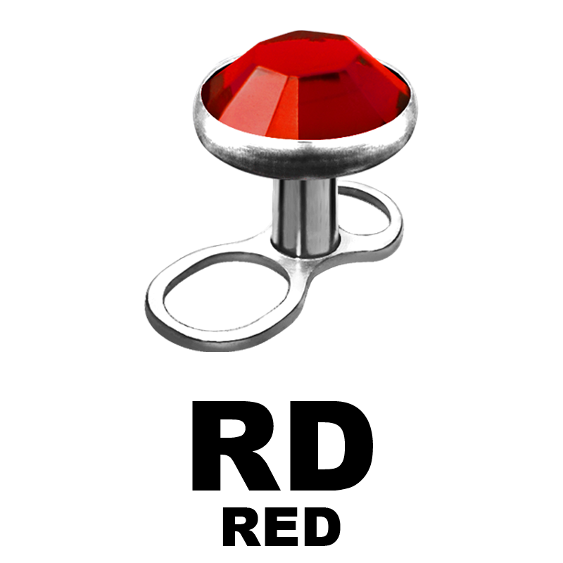 Titanium Microdermal Anchor with 3.0/4.0mm Jewelled Disk (0.8mm Internally Thread)