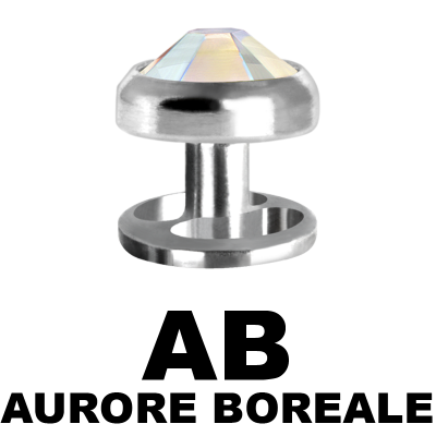 Titanium Microdermal with Removable Jewelled Disc (0.8mm Internally) Microdermal, Skin Diver & Surface Bar