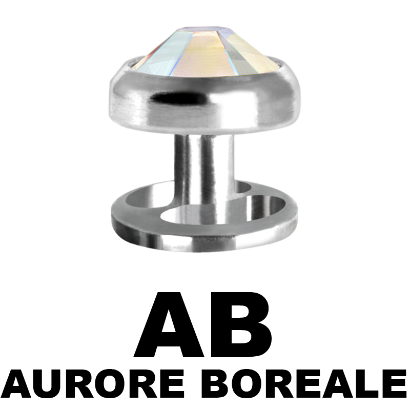 Titanium Microdermal with Removable Jewelled Disc (0.8mm Internally) Microdermal, Skin Diver & Surface Bar