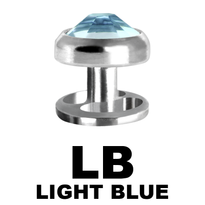 Titanium Microdermal with Removable Jewelled Disc (0.8mm Internally) Microdermal, Skin Diver & Surface Bar