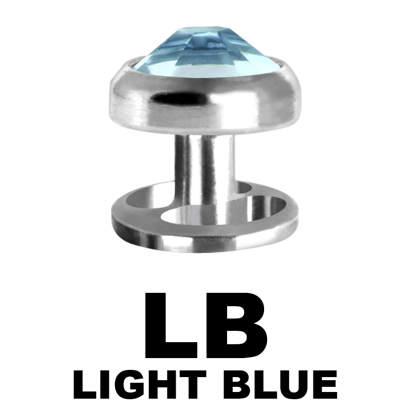 Titanium Microdermal with Removable Jewelled Disc (0.8mm Internally) Microdermal, Skin Diver & Surface Bar