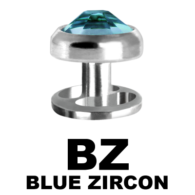 Titanium Microdermal with Removable Jewelled Disc (0.8mm Internally) Microdermal, Skin Diver & Surface Bar