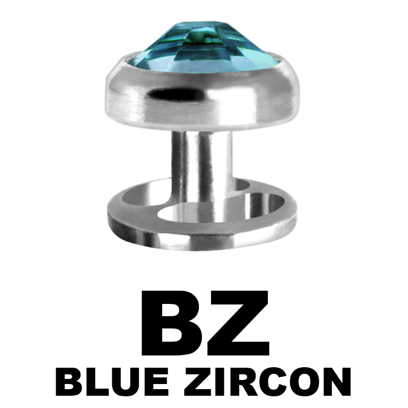 Titanium Microdermal with Removable Jewelled Disc (0.8mm Internally) Microdermal, Skin Diver & Surface Bar
