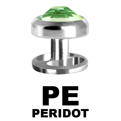 Titanium Microdermal with Removable Jewelled Disc (0.8mm Internally) Microdermal, Skin Diver & Surface Bar