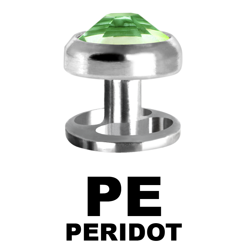 Titanium Microdermal with Removable Jewelled Disc (0.8mm Internally) Microdermal, Skin Diver & Surface Bar