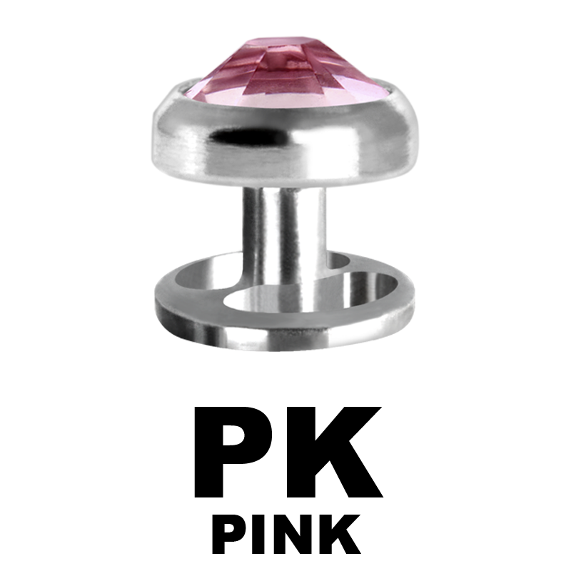 Titanium Microdermal with Removable Jewelled Disc (0.8mm Internally) Microdermal, Skin Diver & Surface Bar