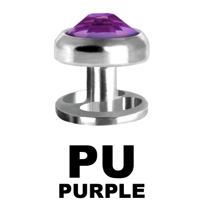 Titanium Microdermal with Removable Jewelled Disc (0.8mm Internally) Microdermal, Skin Diver & Surface Bar