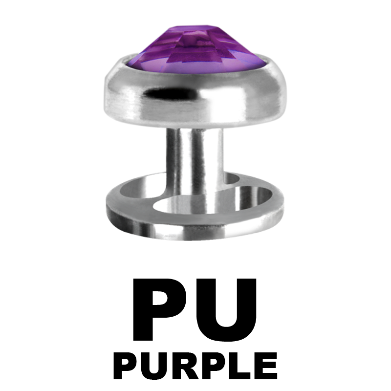 Titanium Microdermal with Removable Jewelled Disc (0.8mm Internally) Microdermal, Skin Diver & Surface Bar
