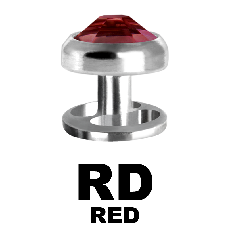 Titanium Microdermal with Removable Jewelled Disc (0.8mm Internally) Microdermal, Skin Diver & Surface Bar