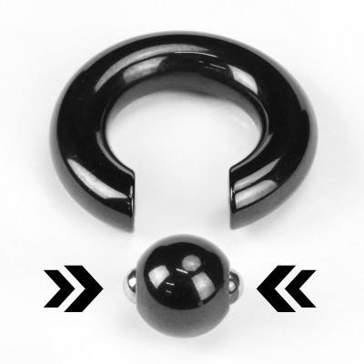 Black Pvd Coated Surgical Steel Spring Closure Ring 