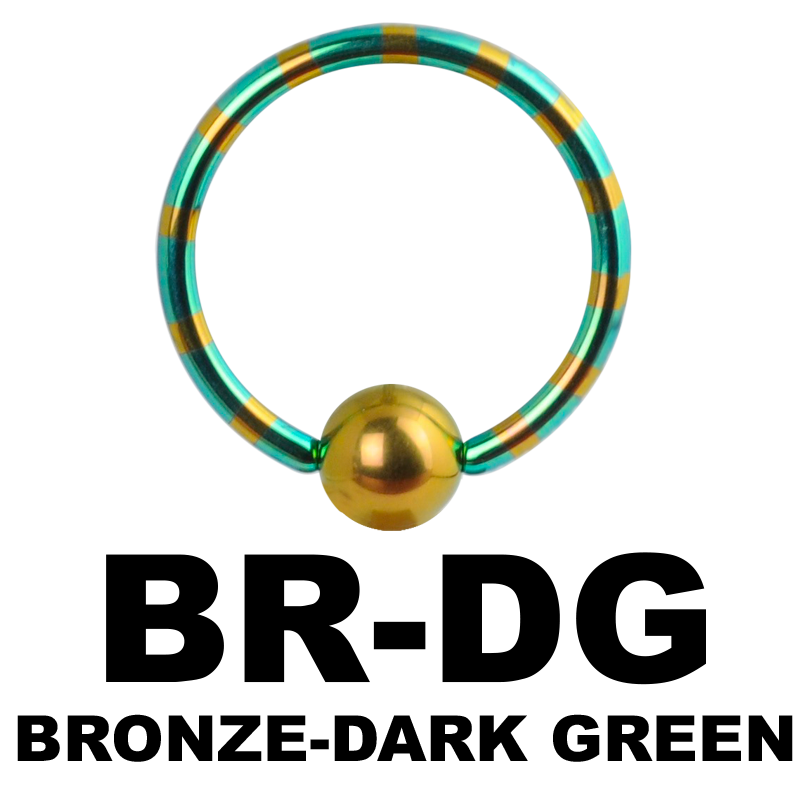 Anodized Double Tone Titanium Ball Closure Ring Orecchio